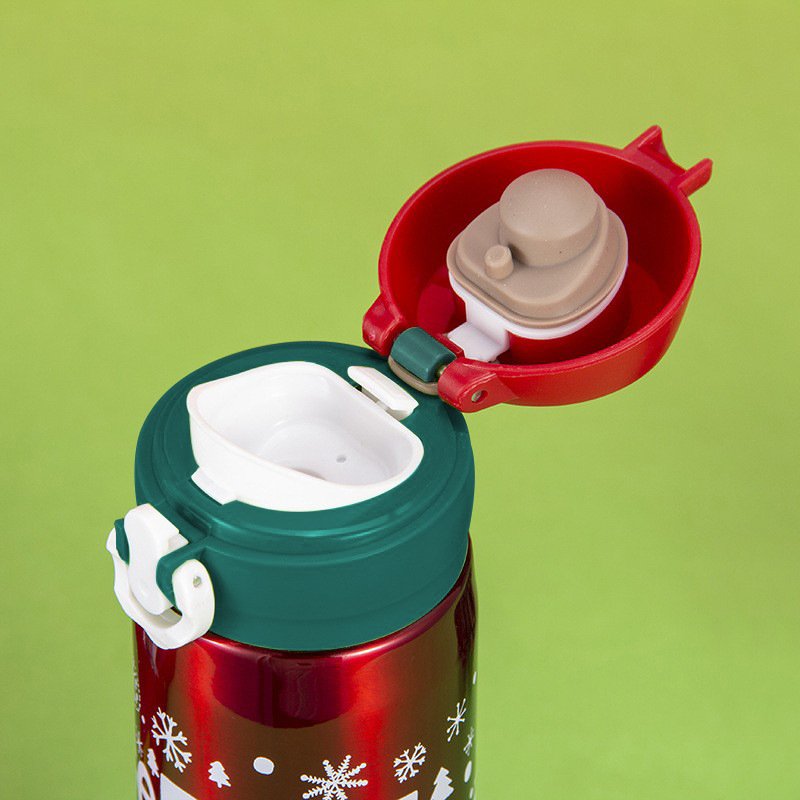 Cute Cartoon Christmas 480ml 304 Stainless Steel Cup Water Travel Sport Bouncing Lip Vacuum Flasks Thermoses Cup Bottles
