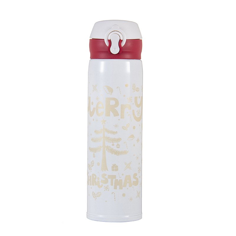 Cute Cartoon Christmas 480ml 304 Stainless Steel Cup Water Travel Sport Bouncing Lip Vacuum Flasks Thermoses Cup Bottles