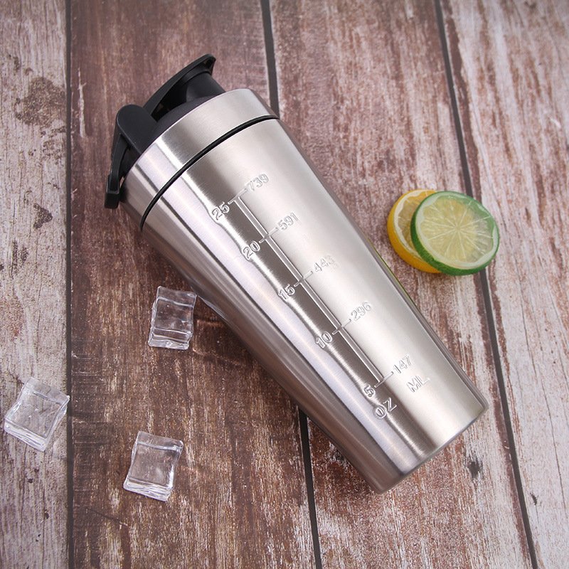 Custom Wholesale 960ml stainless steel water bottle Fitness protein powder shake cup