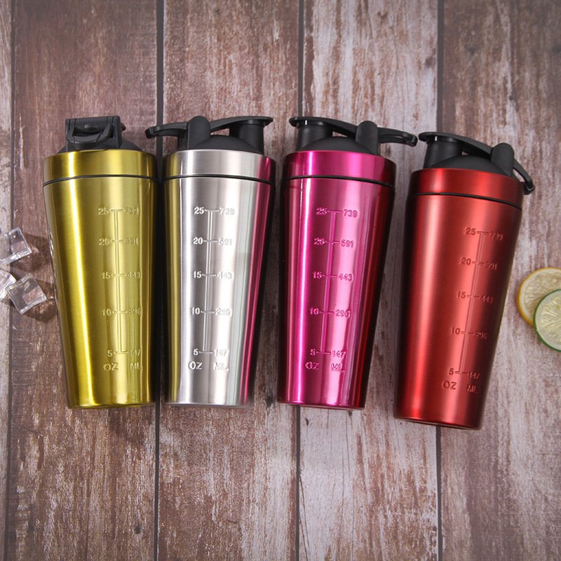 Custom Wholesale 960ml stainless steel water bottle Fitness protein powder shake cup