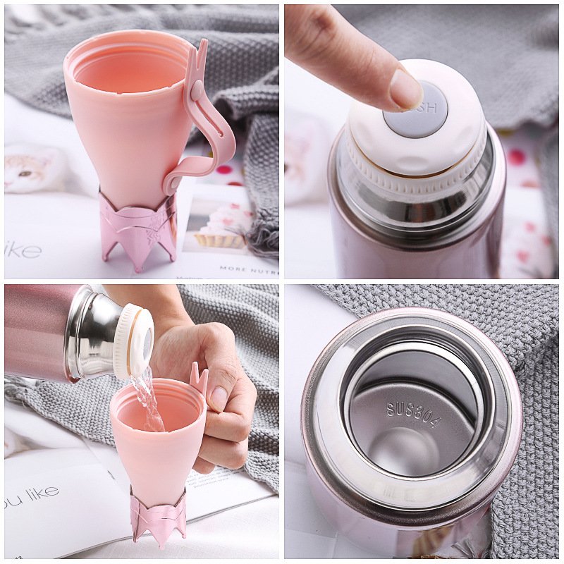 Crown Shaped 304 Stainless Steel Insulted Bottle Gradually Color Vacuum Thermos Flask