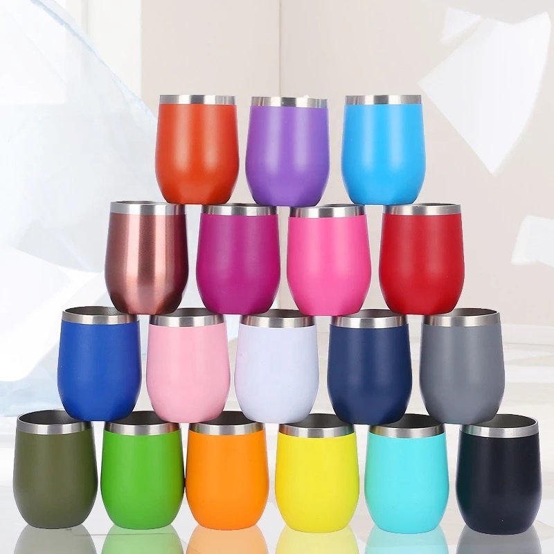 12 oz Vacuum Insulated Coffee Mug Stainless Steel Egg Mug Egg Wine Cup With Lid