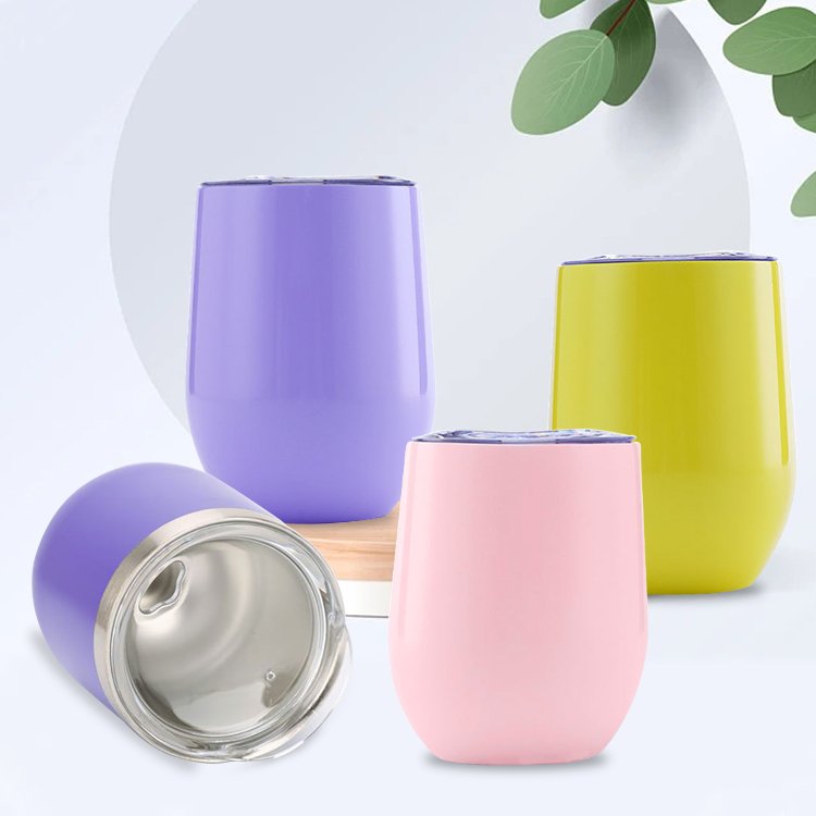 12 oz Vacuum Insulated Coffee Mug Stainless Steel Egg Mug Egg Wine Cup With Lid