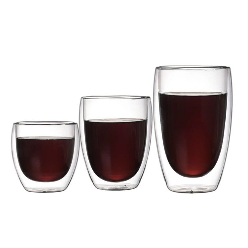 Double Walled Glass Cup Water Whiskey Crystal Drinking Glassware Highball Borosilicate Glass Coffee Cup Manufacturers