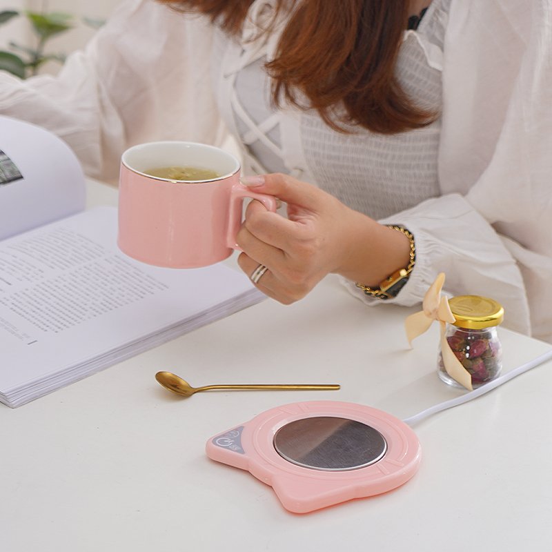 Porcelain Thermal Ceramic Coffee Mugs Warmer Cups Heating Insulated Electric Heater Usb Cup Warmer Cat shape with switch
