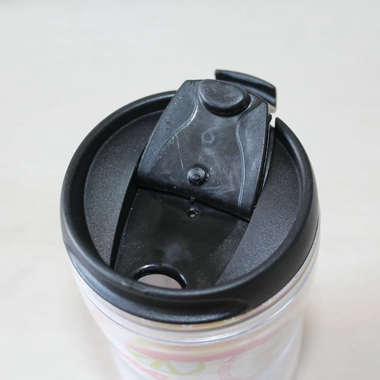 10oz double walled plastic coffee mug Detachable and replaceable advertising paper travel mug