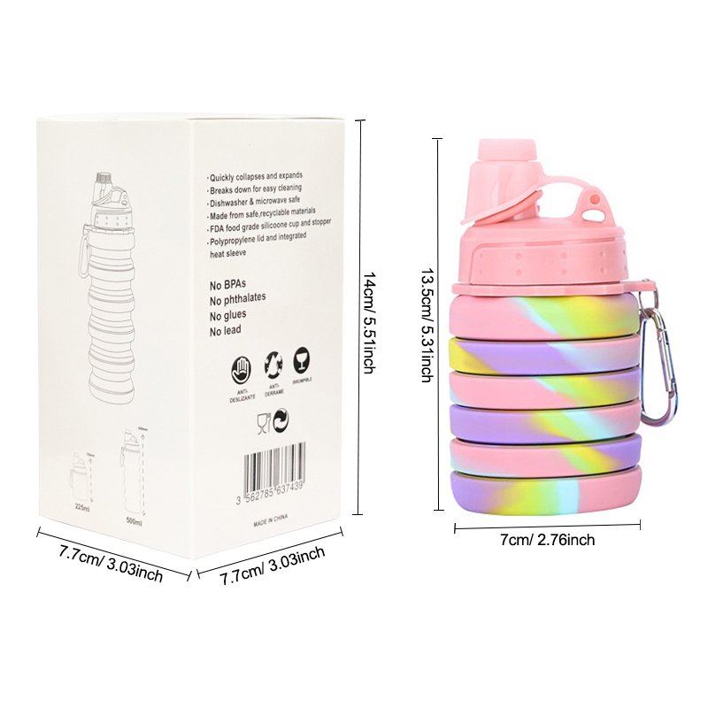 silicone environmental bottle Squeeze flexible free products sample with logo Eco-friendly hot Sports silicone Water Bottle