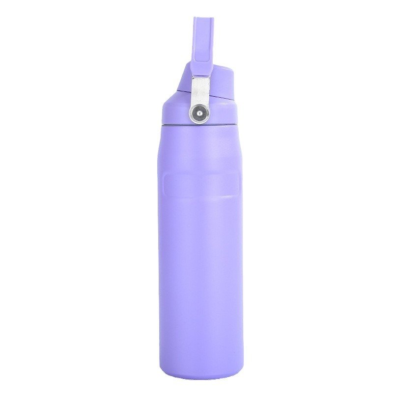2024 Customized Double-Layer 304 Stainless Steel Flask Cup Large Capacity 18/24oz Vacuum Water Bottle With Handheld
