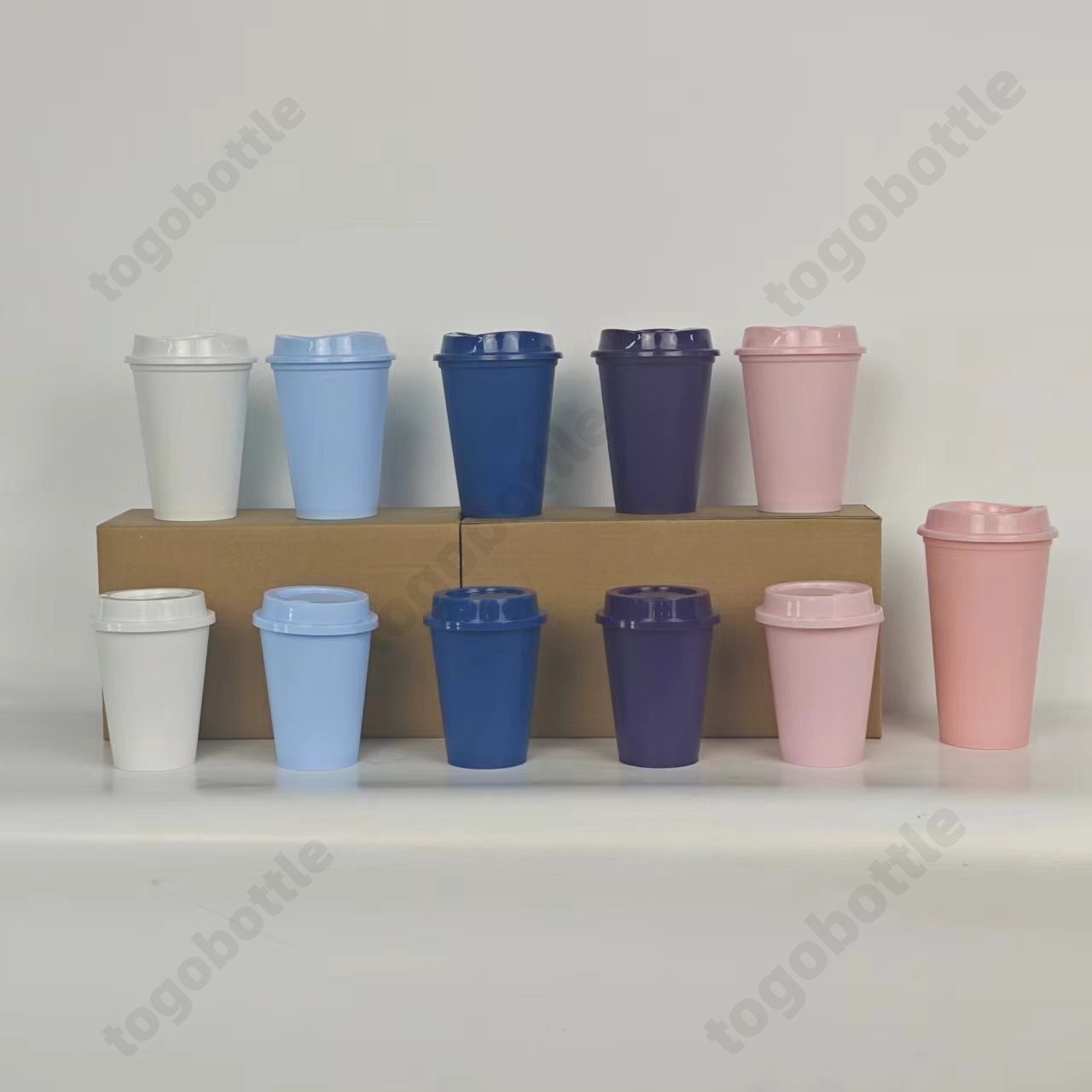 16oz 12oz 8oz Plastic Travel Cup BPA free Hot reusable cups pack Customizable birthday coffee tumbler Blank Cups for Vinyl