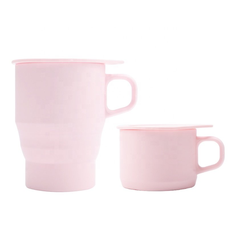 Hot Selling Portable OEM Eco Friendly Collapsible Travel Coffee Mug Silicone Foldable Coffee Mug Cup With Lid 350ml