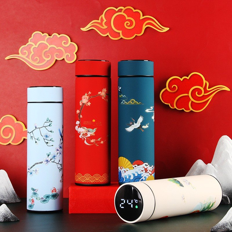 Intelligent led intelligent coffee cup bottle thermos bottle vacuum flask & Hot Flask Creative Chinese style retro