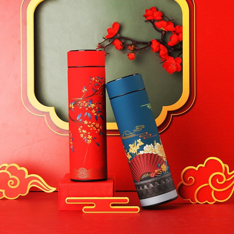 Intelligent led intelligent coffee cup bottle thermos bottle vacuum flask & Hot Flask Creative Chinese style retro