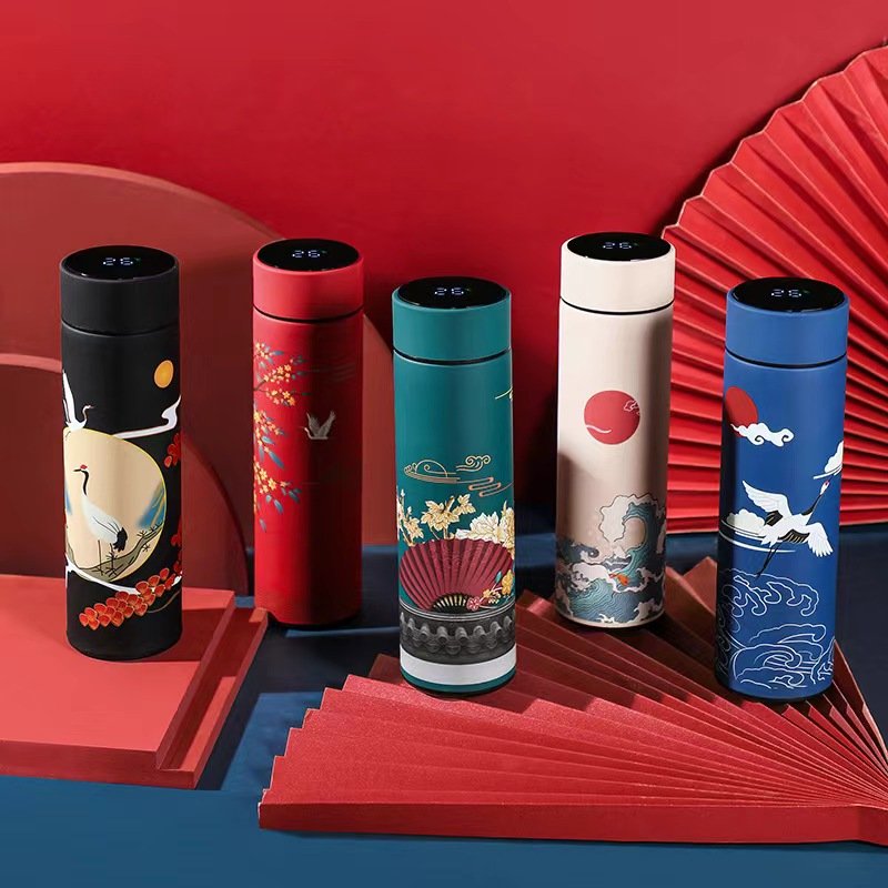 Intelligent led intelligent coffee cup bottle thermos bottle vacuum flask & Hot Flask Creative Chinese style retro