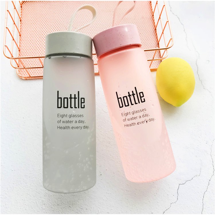 BPA free 520ml Frosted plastic water bottle, customised water bottle
