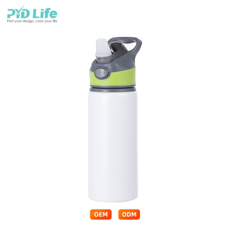 PYD Life Wholesale 22oz 650ml Aluminium Water Bottle Custom White Sublimation Blanks Sports Water Bottle with Straw