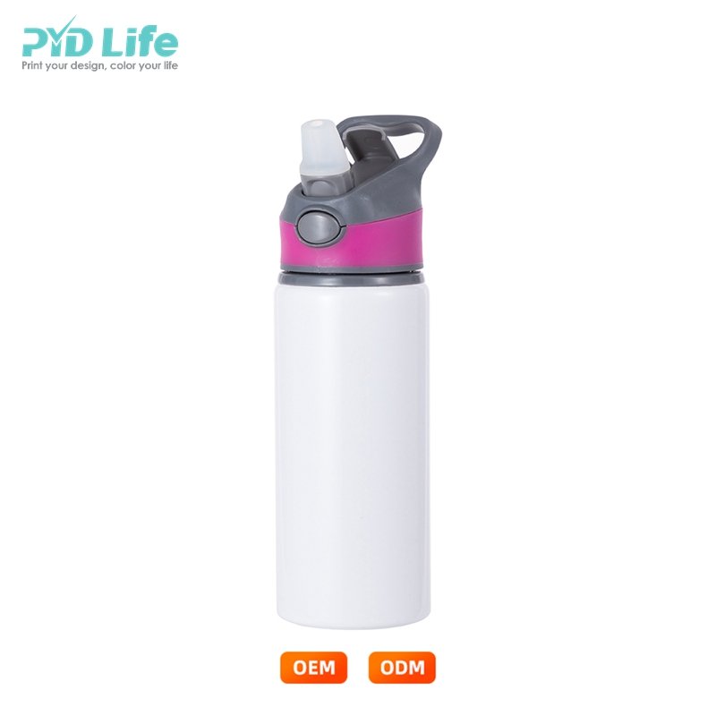 PYD Life Wholesale 22oz 650ml Aluminium Water Bottle Custom White Sublimation Blanks Sports Water Bottle with Straw