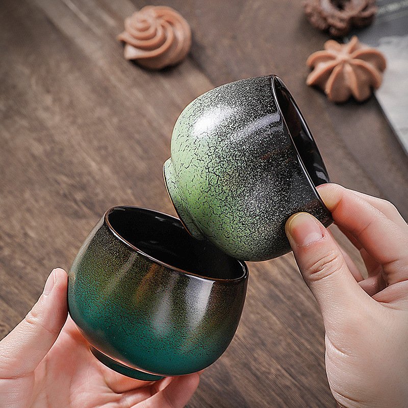 Wholesale Japanese style Ceramic kiln coffee cup creative gradient Handmade porcelain Kung Fu Tea mug
