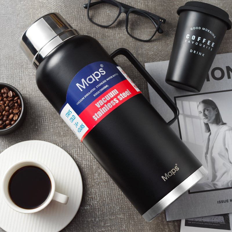 new large capacity 2500ml All Stainless Steel Thermal flask multicolor thermos vacuum flask with handle and vacuum lid