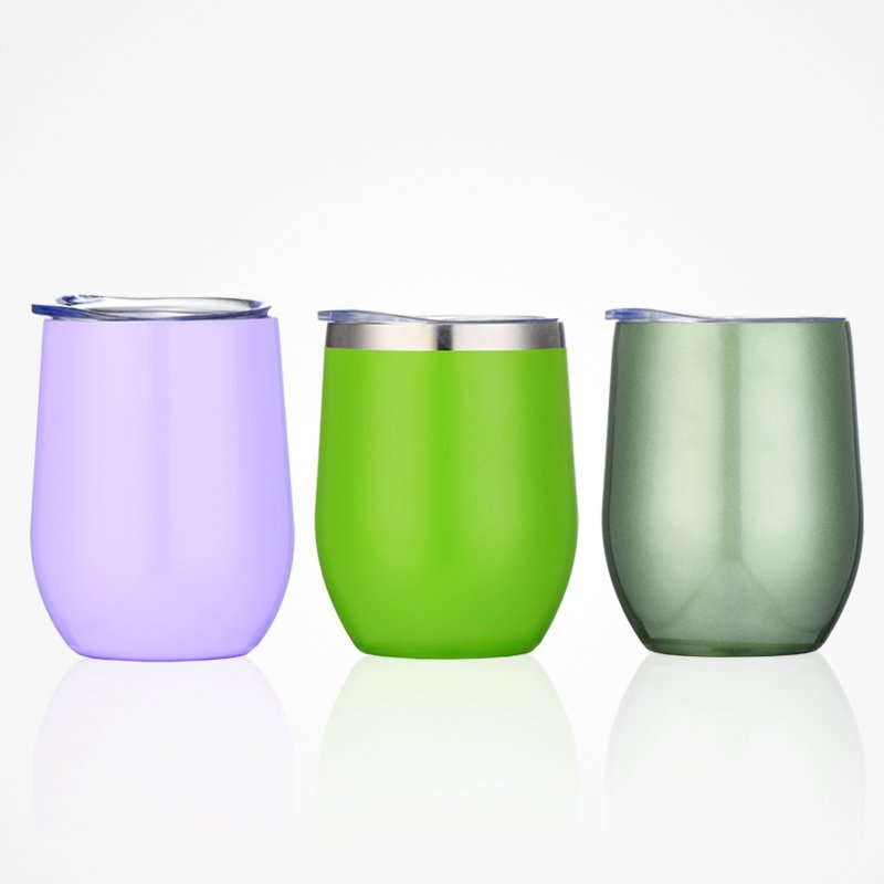 Insulated Wine Tumbler with Lid Double Wall Stainless Steel 12oz Insulated Coffee Mug GOLD