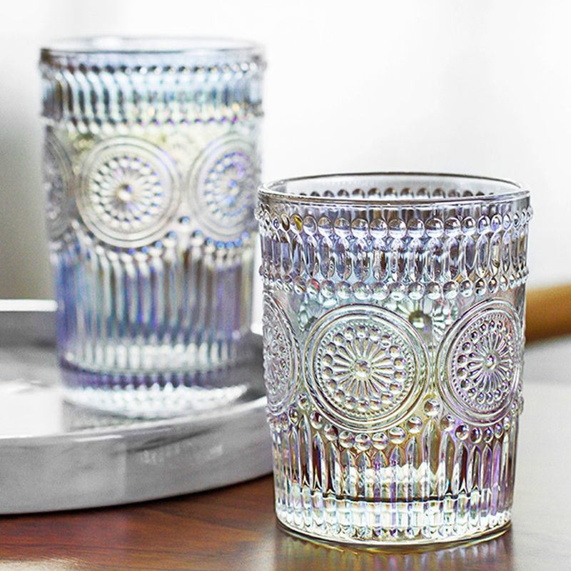 Vintage Glassware Ice Coffee milk tea Mug Beer Cocktail Glasses Set Transparent Glass Cup