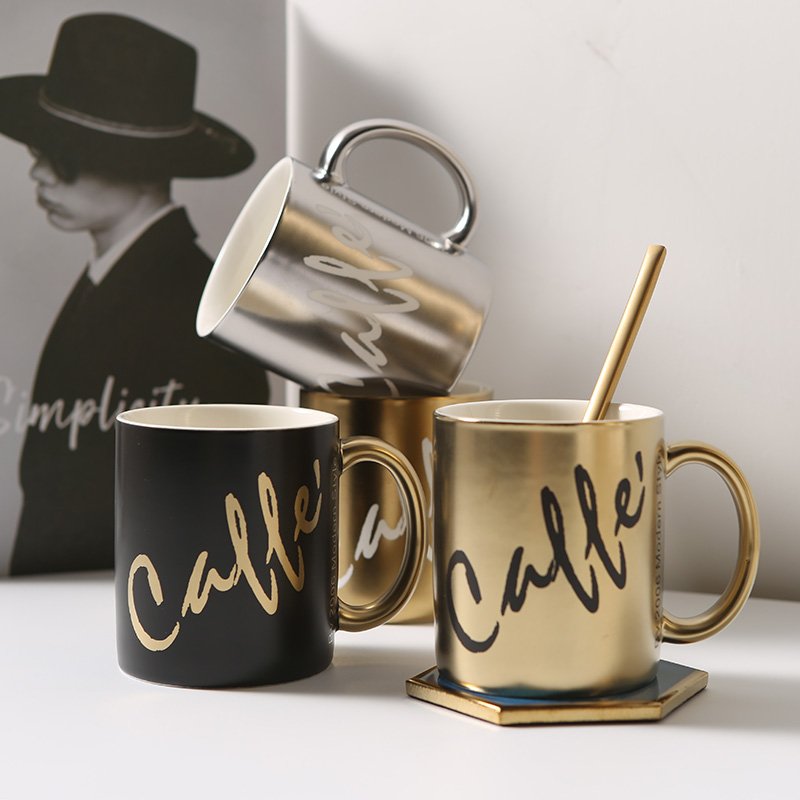 Ceramic coffee mug with customized logo new style ceramic mugs blinged cups
