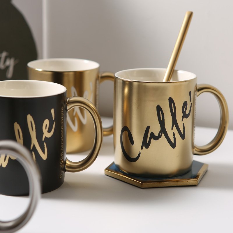 Ceramic coffee mug with customized logo new style ceramic mugs blinged cups