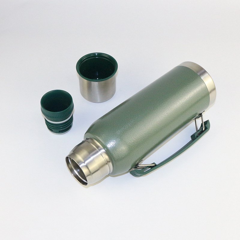High Quality Big Capacity Stainless Steel Double Wall Insulated Vacuum Flask Thermos With Handle For Hiking
