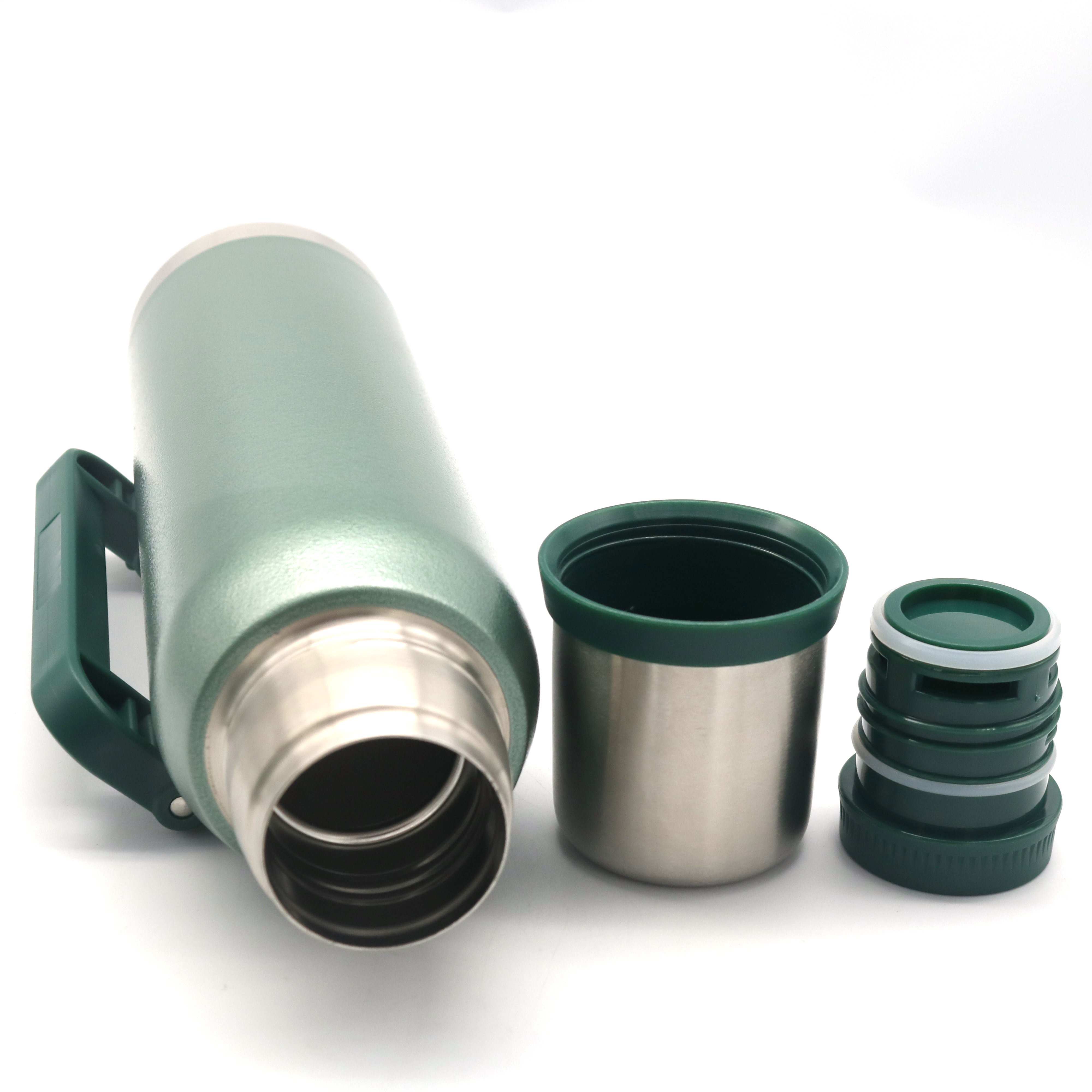 High Quality Big Capacity Stainless Steel Double Wall Insulated Vacuum Flask Thermos With Handle For Hiking