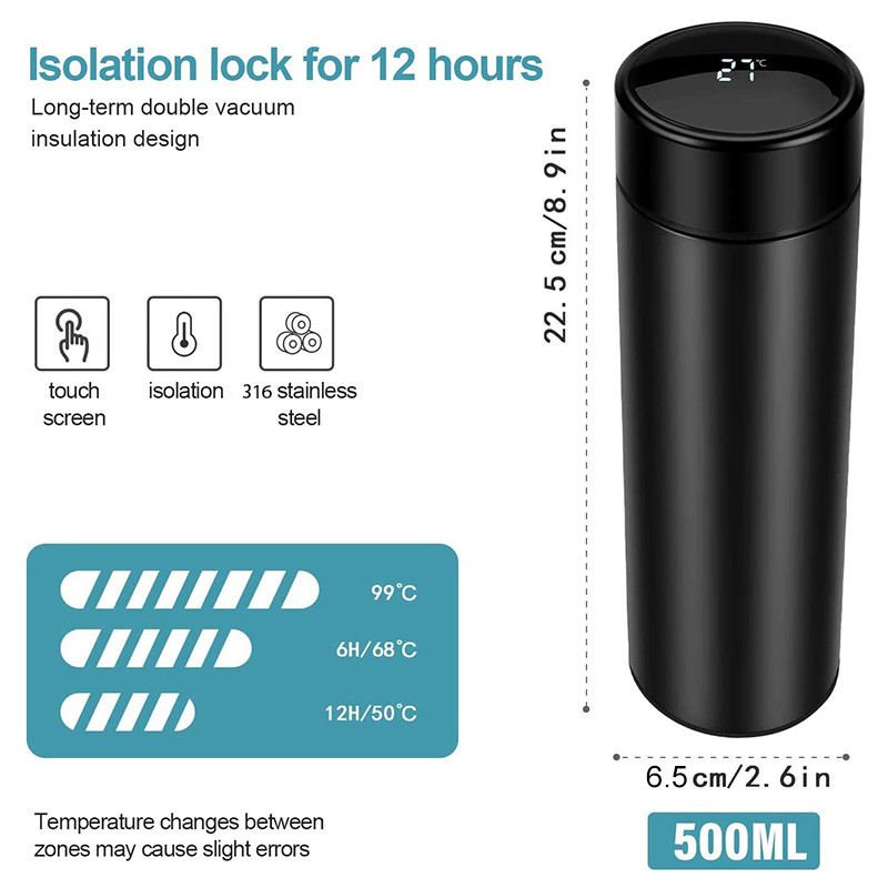 Top Selling Items Smart Water Bottle Stainless Steel Thermos Tumbler Digital Vacuum Flasks With Led Temperature Display
