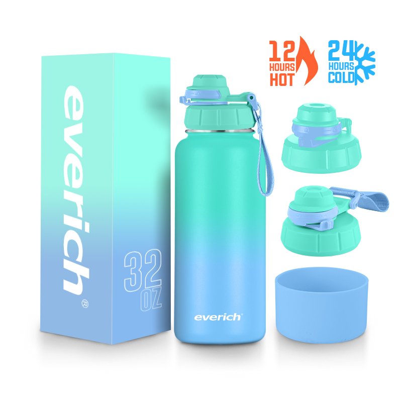Everich Sports Drinking Vacuum Flask Double Wall Insulated 32oz Stainless Steel Water Bottle With Custom Logo For Gym Hiking