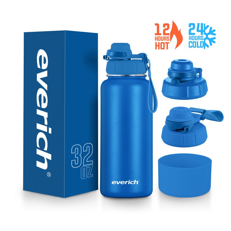 Everich Sports Drinking Vacuum Flask Double Wall Insulated 32oz Stainless Steel Water Bottle With Custom Logo For Gym Hiking