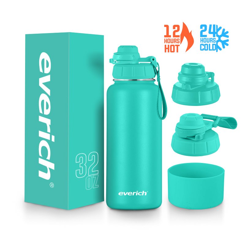 Everich Sports Drinking Vacuum Flask Double Wall Insulated 32oz Stainless Steel Water Bottle With Custom Logo For Gym Hiking