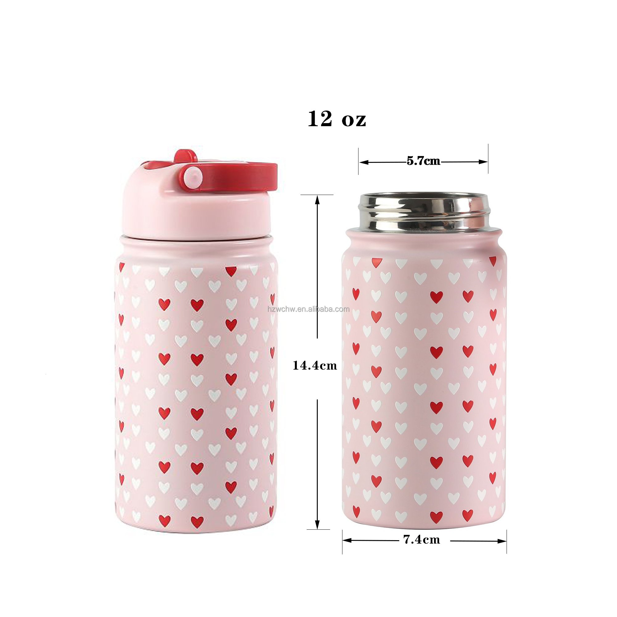 Kids stainless steel sublimation sippy water bottle small straight tapered children DIY tumbler with straw lid
