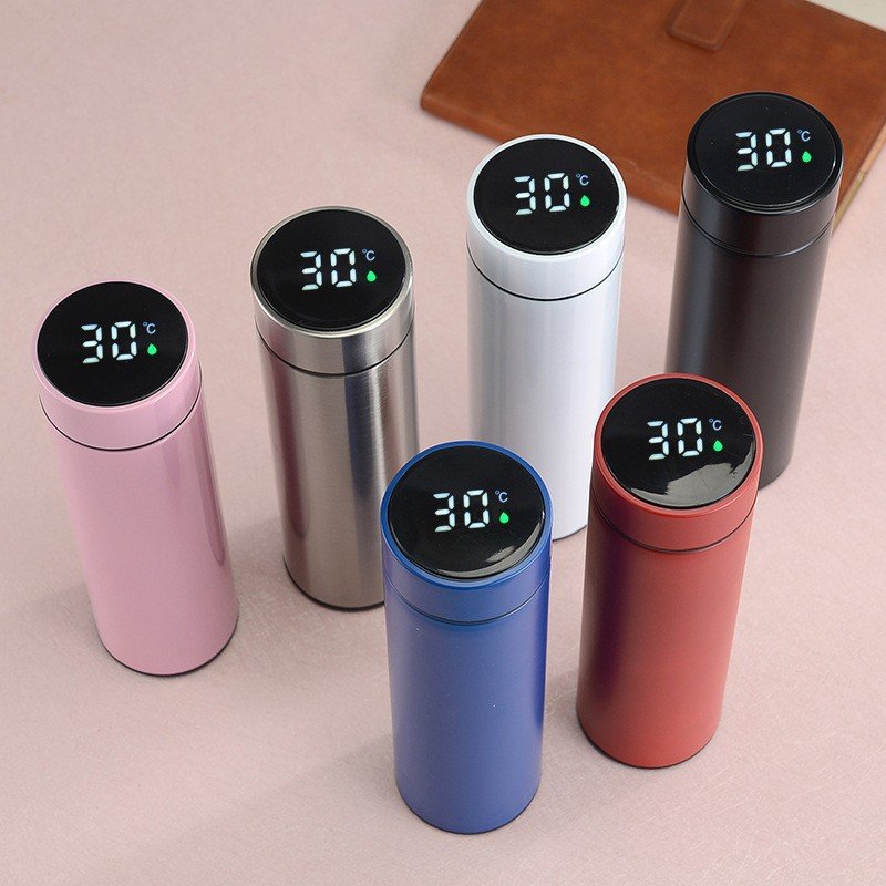 500ml Stainless Steel Insulated Water Tumbler Smart LED Temperature Display Vacuum Flask Travel Flask Metal Body