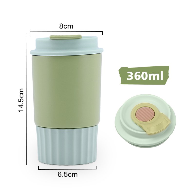 Custom 12oz coffee mug with logo thermal insulated double wall stainless steel 350ml reusable coffee cup with lid