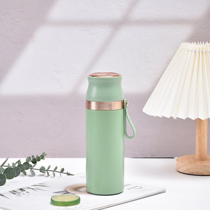 New fancy custom 316 stainless steel thermos cup flasks portable double wall vacuum insulated water bottle with rope
