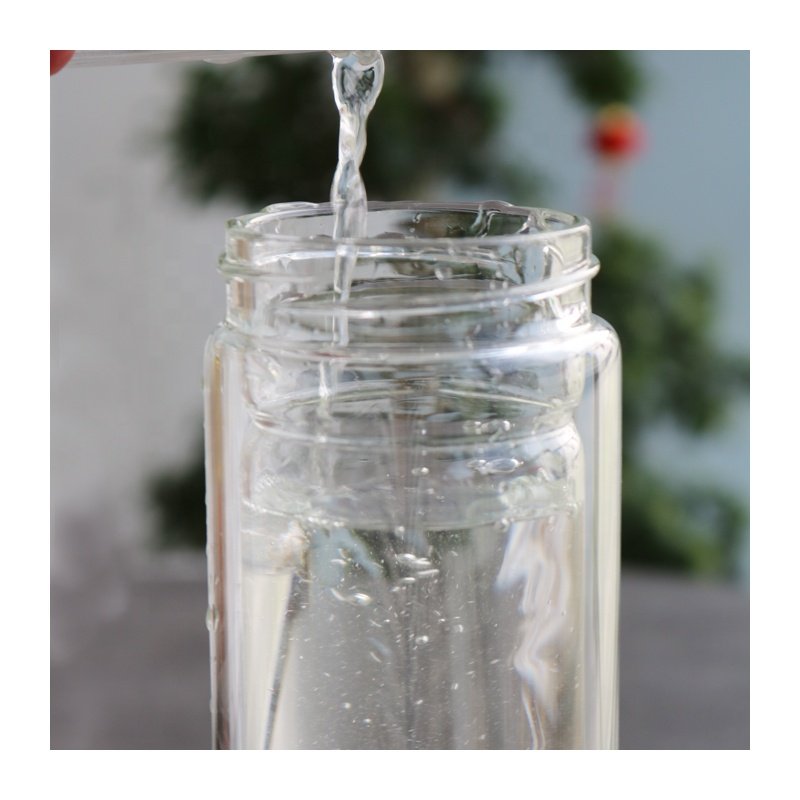JM Double Wall Vacuum Flasks & Thermoses Glass Tea Water Bottle with Custom Logo Stainless Steel Infuser with Bamboo Lid