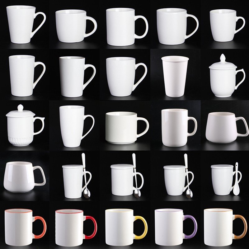 Customize your design dishwasher safe quality colorful 11oz 308g white ceramic mug with handle coffee cup with company logo