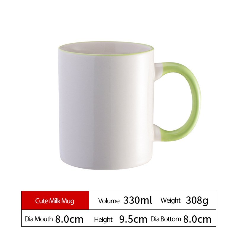 Customize your design dishwasher safe quality colorful 11oz 308g white ceramic mug with handle coffee cup with company logo
