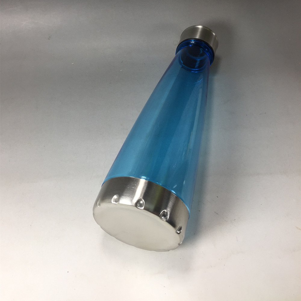 Clear Water Bottle Stainless Steel Top and Base Cola Cold Beverage Sport Cold Water Bottles
