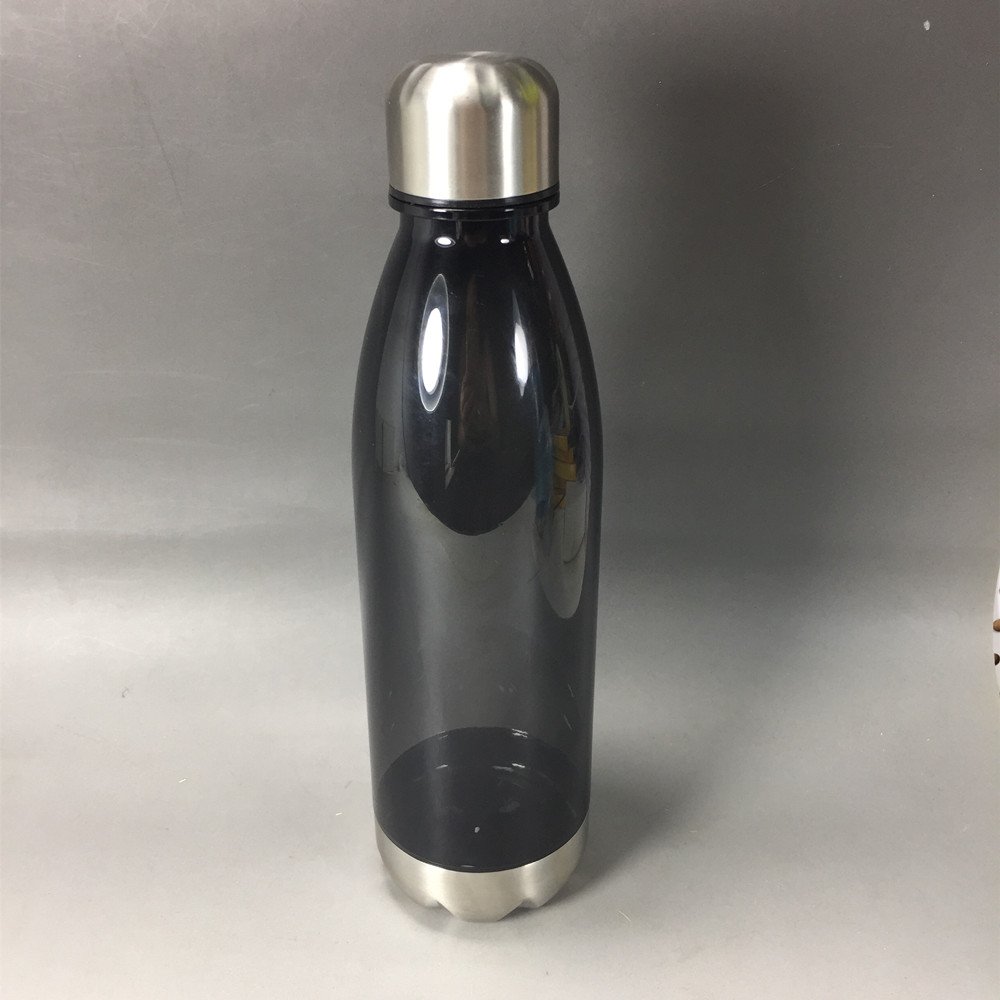 Clear Water Bottle Stainless Steel Top and Base Cola Cold Beverage Sport Cold Water Bottles