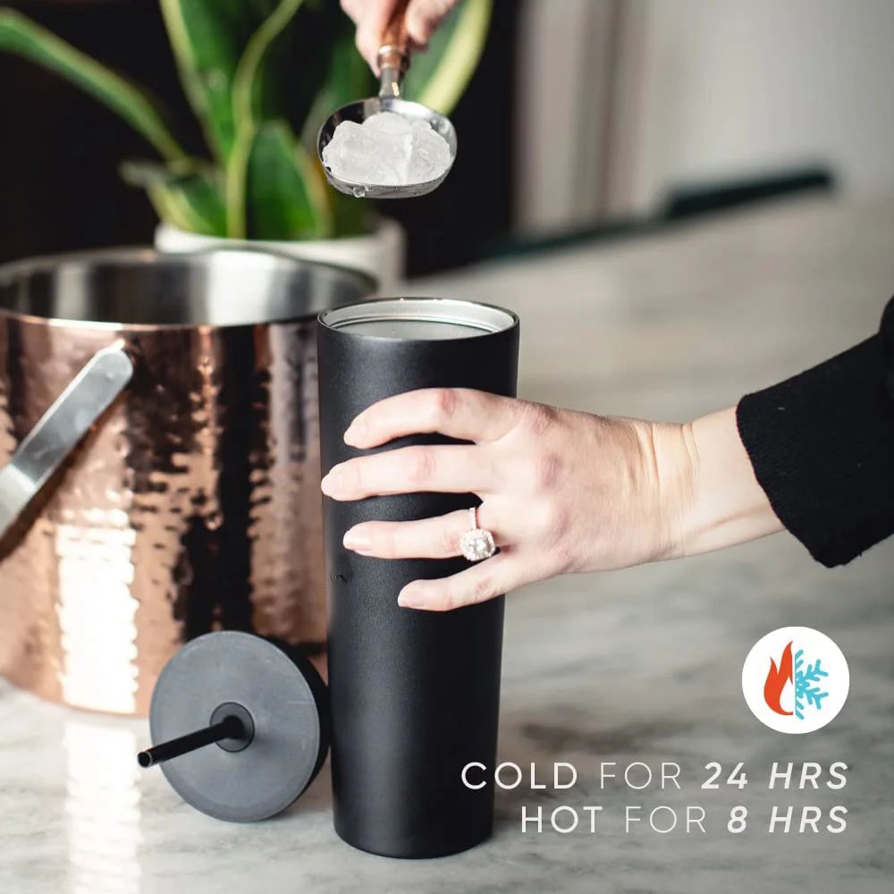 2024 New Stainless Steel Travel Tumbler Cup 16oz/20oz/24oz Colorful Double Wall Vacuum Coffee Mug With Straw And 2 Lids