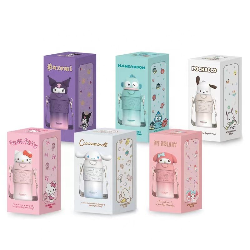 560ml Sanrios Kuromi Kitty Stuff Kids Thermos Cup Insulated Vacuum Flask Kawaii Large Capacity Stainless Steel Water Bottle