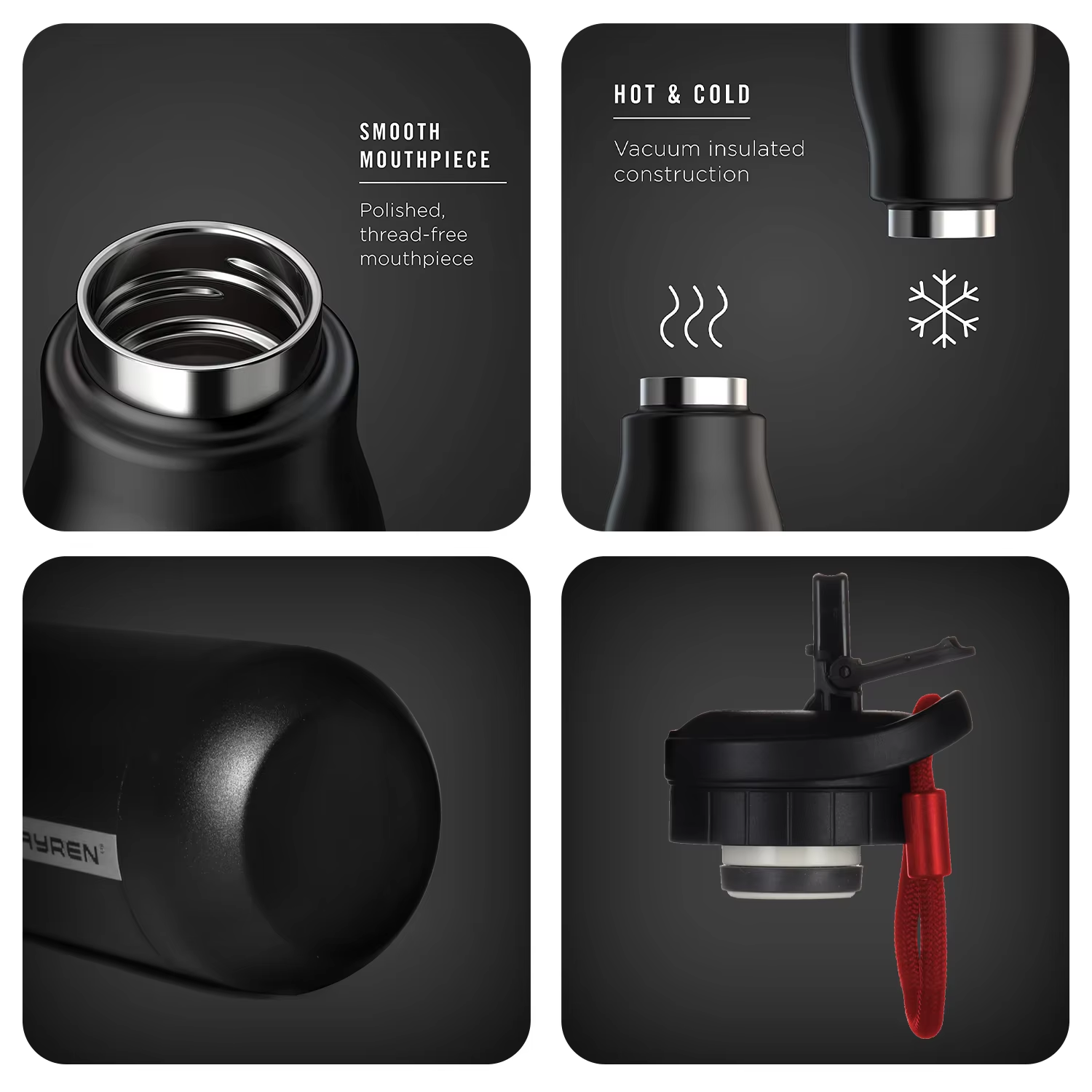 Fayren Custom Logo Sports Products Insulated Vacuum Flasks & Thermoses Tumbler Stainless Steel Water Bottle