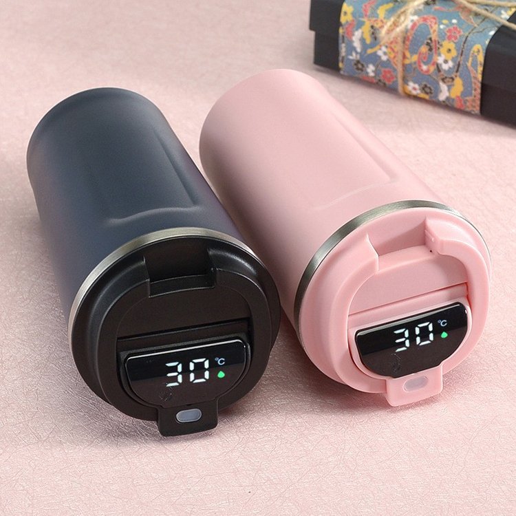 Eco-Friendly Portable LED Temperature Display Thermal Cup Stainless Steel 304 Vacuum Insulated Thermo Travel Coffee Mug With Lid