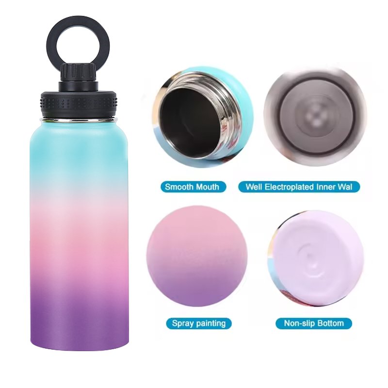 YEWAY Magsafe Drink Double Wall Water Bottle With Magnet Cell Phone Mount Stand 32 40 64Oz termal Bottle Flask With Magnetic Cap