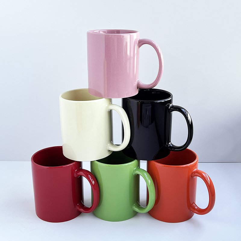 factory wholesale ceramic mug Customized colorful pink blue green red blank white design mug ceramic