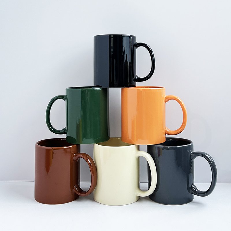 factory wholesale ceramic mug Customized colorful pink blue green red blank white design mug ceramic