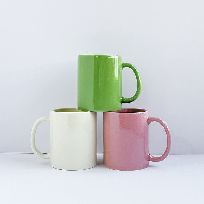 factory wholesale ceramic mug Customized colorful pink blue green red blank white design mug ceramic