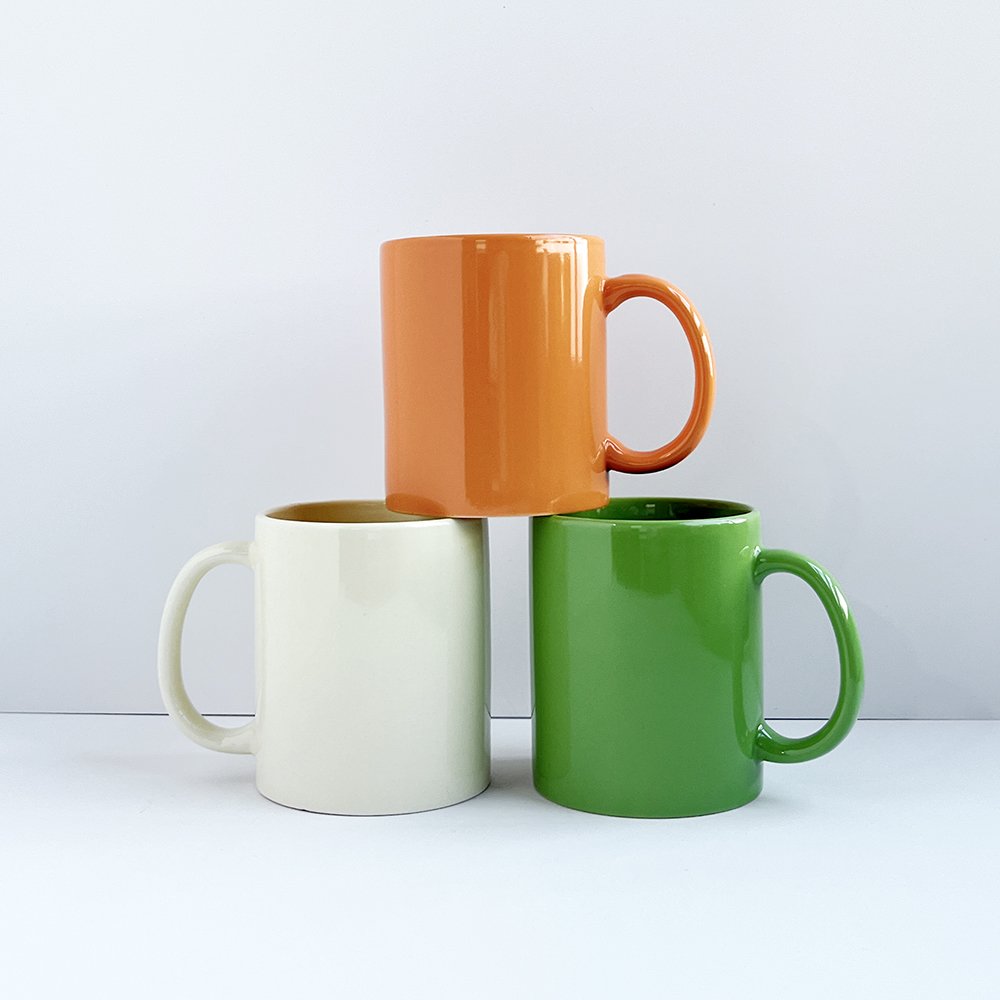 factory wholesale ceramic mug Customized colorful pink blue green red blank white design mug ceramic
